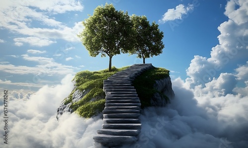 Stairway to the Skies Nature’s Throne Above the Clouds Where Dreams and Earth Align Peace Awaits at Heaven’s Edge