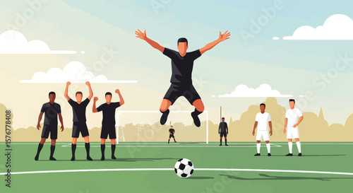 Soccer Victory Celebration: Teamwork and Triumph