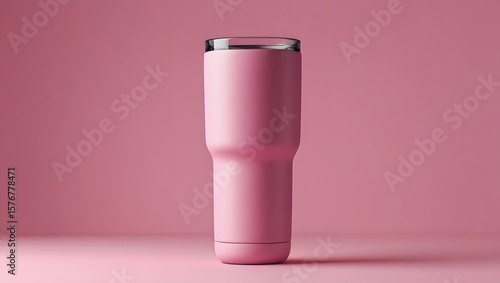 Large tumbler for product design mockup isolated on pink background