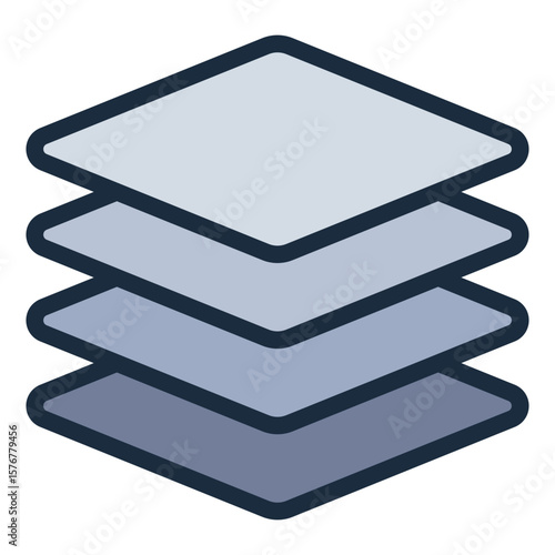multi layer filled line icon for design visualization