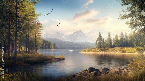 Serene Mountain Lake