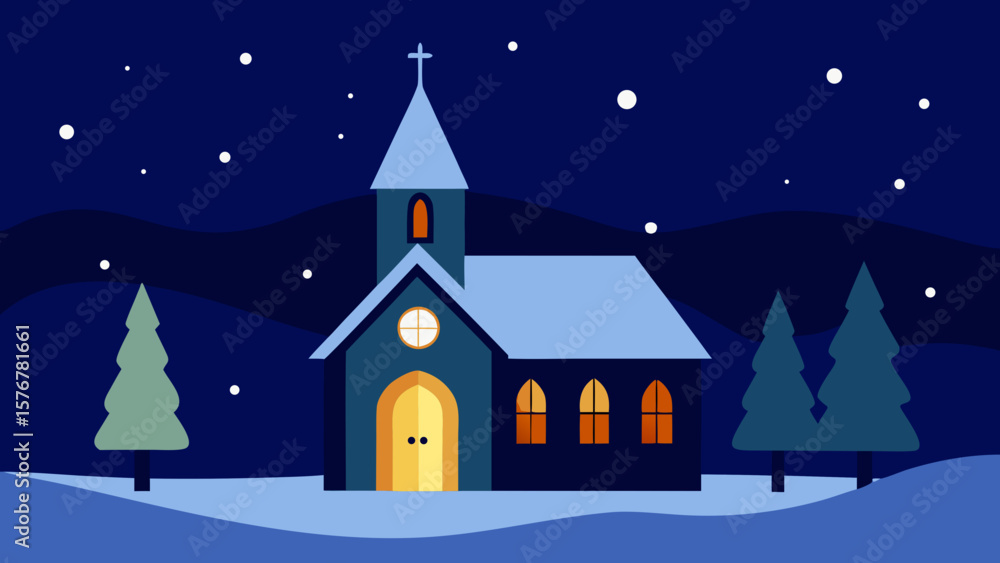 Naklejka premium church in the snow