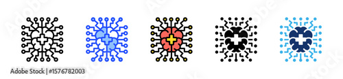 Ai Diagnosis Icon Collection With Multiple Styles