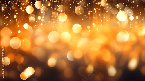 金色のキラキラした玉ボケのパーティクル
