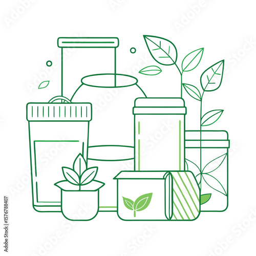 Herbal Supplements and Natural Remedies Illustration