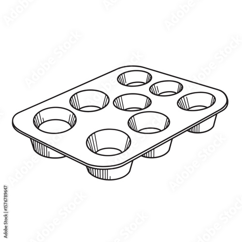 Baking tray with multiple circular indentations muffin tin cupcake pan