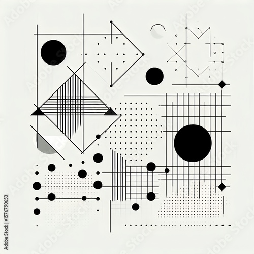 black and white abstract background with circles