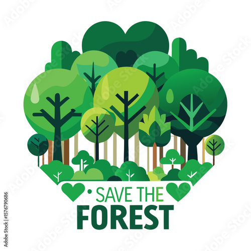 Save the Forest Environmental Conservation Illustration