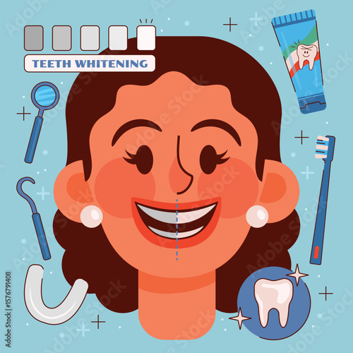 Teeth whitening illustration brighten your smile