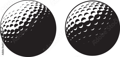 Simple golf ball silhouette for sports and games