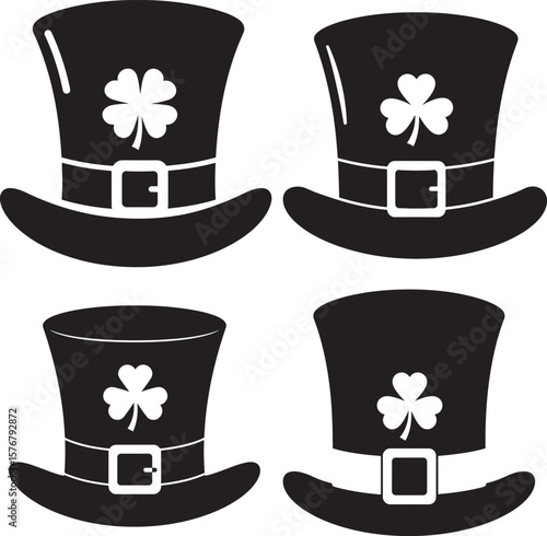 Iconic leprechaun top hat silhouette for st patrick s day
