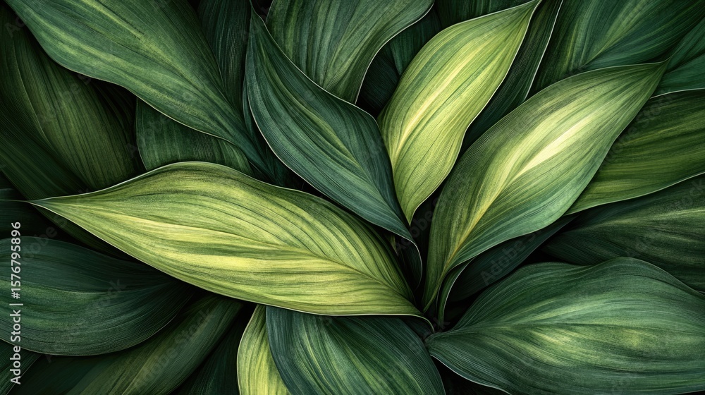Fototapeta premium view of leaves decorated with sunlight