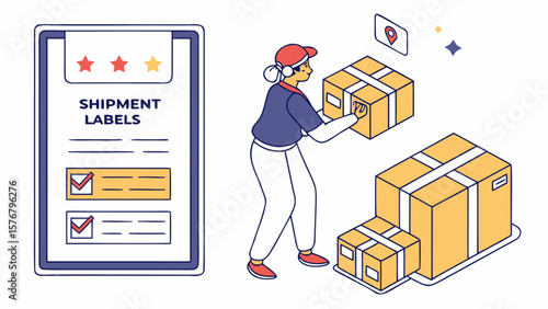Delivery service with shipment labels and tracking for e commerce business and logistics solutions