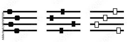 Filter control vector. Settings sliders line icon vector illustration set. EPS 10  .