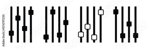 Filter control vector. Settings sliders line icon vector illustration set. EPS 10  .