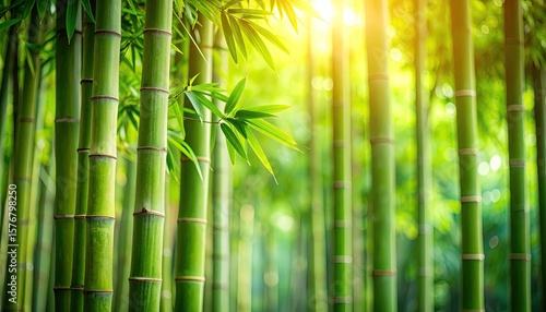 Lush bamboo forest bathed in sunlight (1)