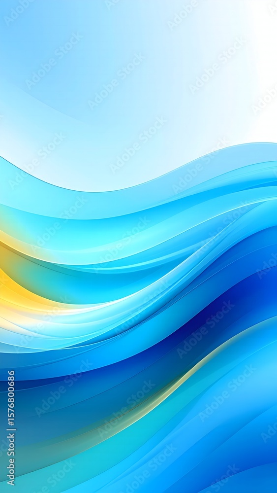 Obraz premium Blue Waves Abstract with Dynamic, Water, and Background.