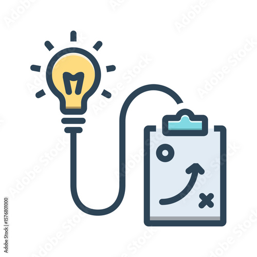 Vector color shadow icon for Planning