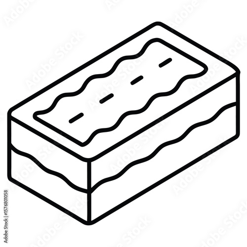 Layered rectangular cake with wavy frosting and sprinkles dessert sweet