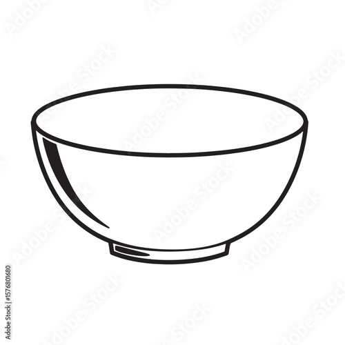 Simple black outline of a round bowl dish container