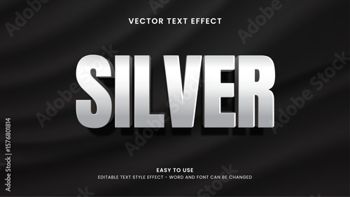 silver editable text effect