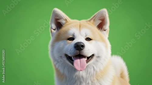 Akita Dog Smiling with Happy Face
