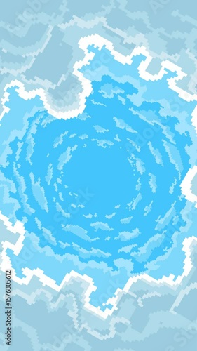  Pixel art Whirling Sky-Seamless Pixel loop animation portrait orientation