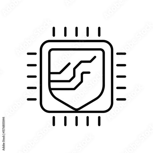 Ledger Microchip Crypto Icon in Line Art

