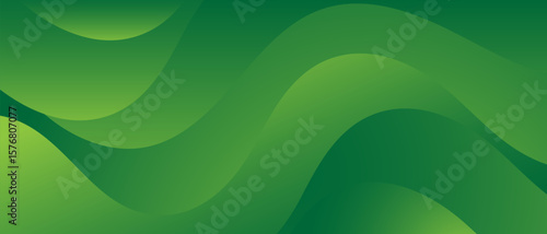 Modern green business wave banner background
