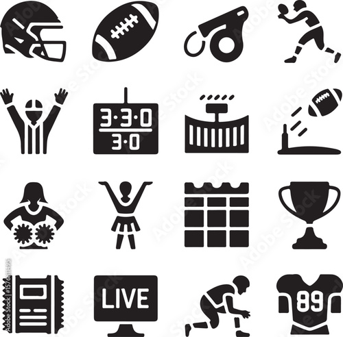 Classic American Football Silhouette Vector

Gridiron Football Ball Illustration

Touchdown Football Icon Design

NFL Style American Football Art

Dynamic Football Action Vector