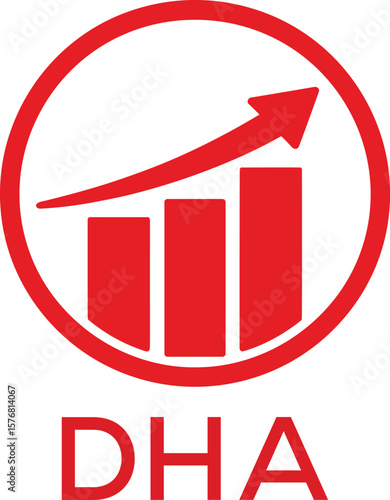 Dynamic Tech Logo Design with DHA Letters and Abstract Motion Elements – Modern Business Identity.DHA Letter Logo.
