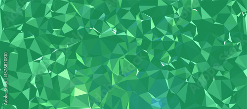 Abstract background Green polygon pattern low poly triangle shape, geometric background with lowpoly background