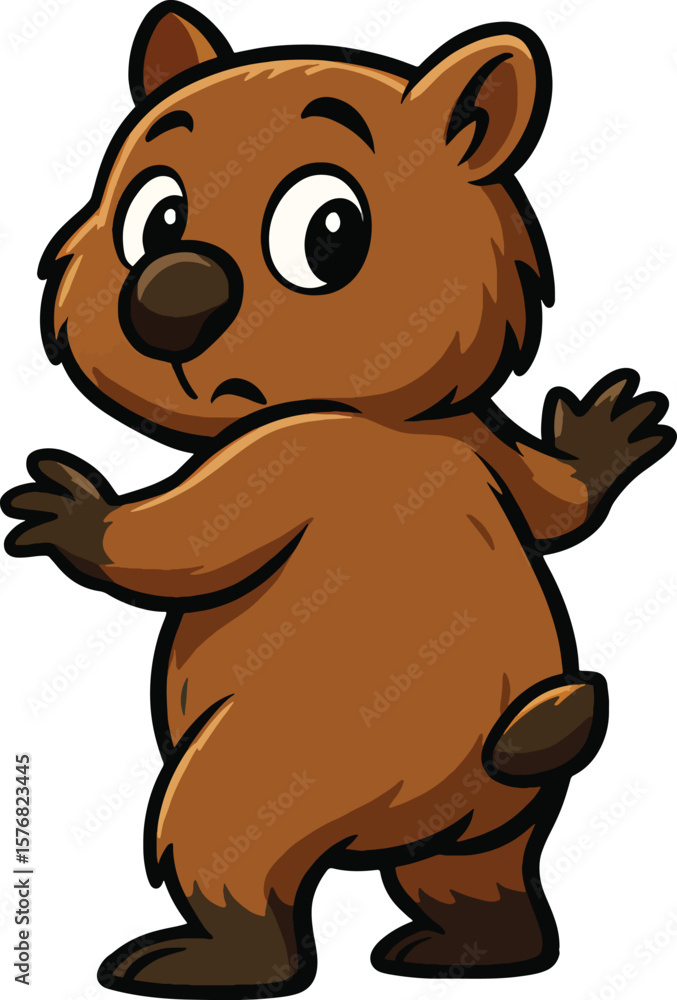 Fototapeta premium Cute Wombat See Behind