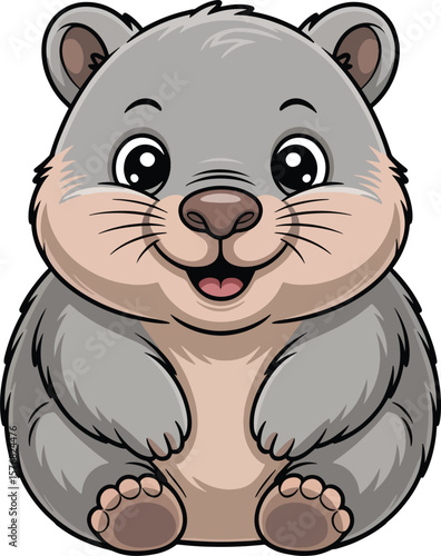 Cute Wombat Sitting