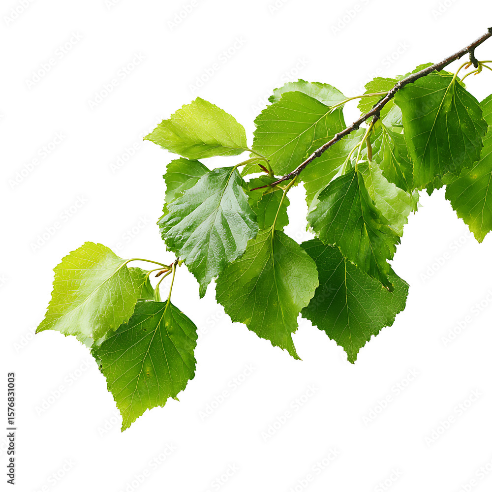 Fototapeta premium Birch Branch on White