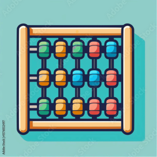 Icon of abacus in flat vector style

