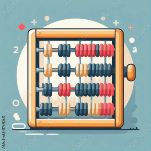 Icon of abacus in flat vector style

