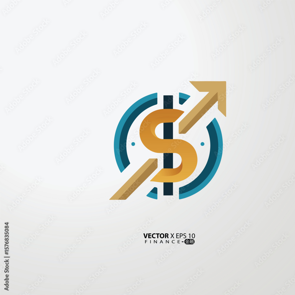 Obraz premium minimalist finance logo features a clean, modern design symbolizing growth, trust, and professionalism. 