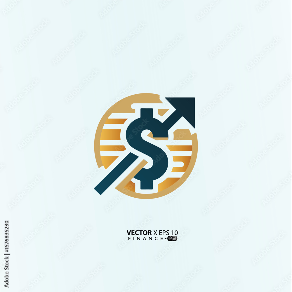 Obraz premium minimalist finance logo features a clean, modern design symbolizing growth, trust, and professionalism. 