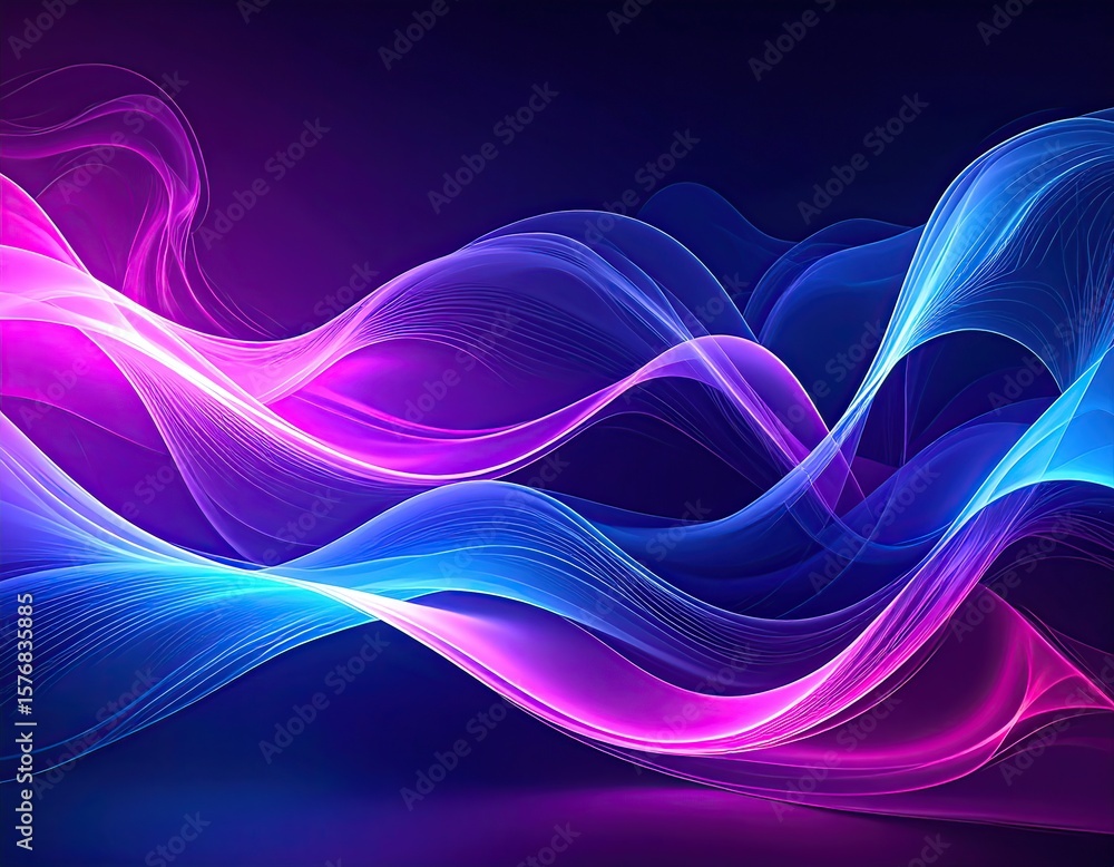 Naklejka premium Abstract background with blue and purple light trails