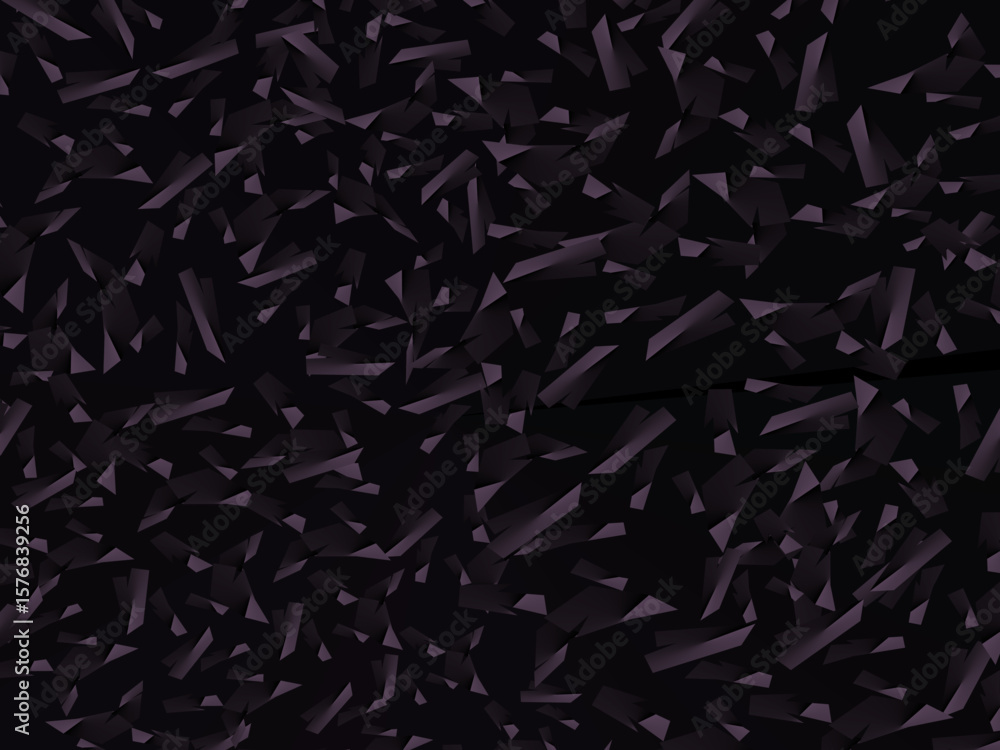 Background with abstract forged carbon fiber vector pattern with randomly arranged dark purple and black fragments, creating a modern and futuristic texture.