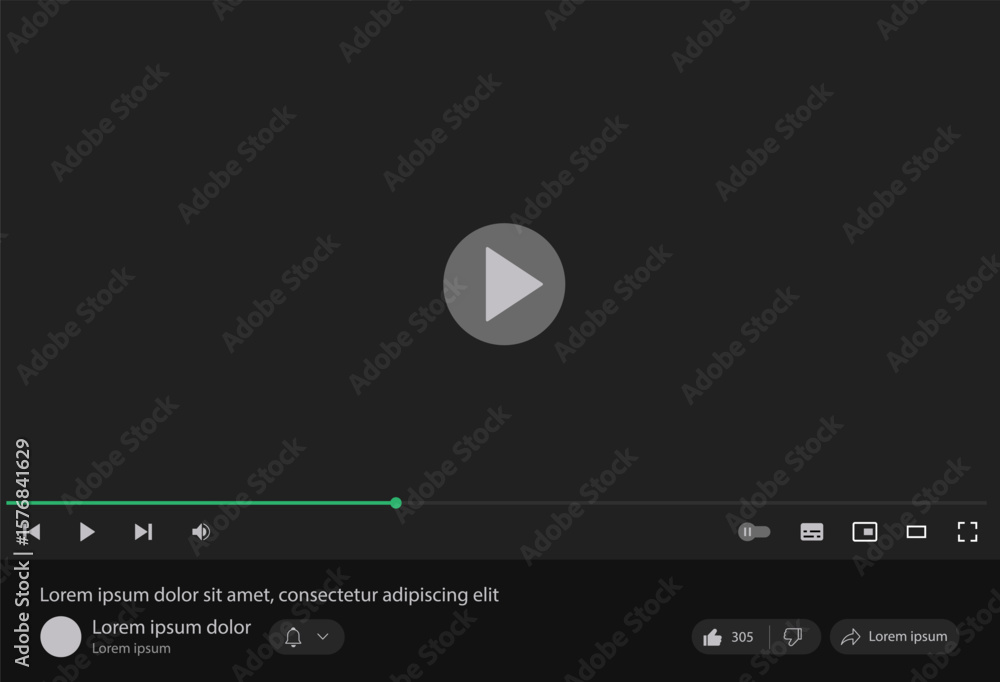 Social media video player screen template, mobile video player. Video player mockup, app, ui ux. Channel interface. Social media concept. Play button icon Social media video player screen template, mobile video player. Video player mockup, app, ui ux. Channel interface. Social media concept. Play button icon