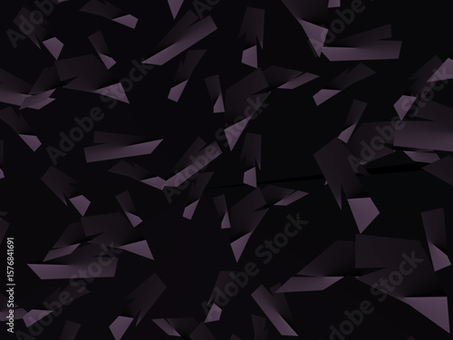 Background with abstract forged carbon fiber vector pattern with randomly arranged dark purple and black fragments, creating a modern and futuristic texture.