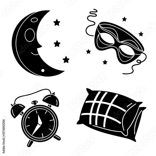 Crescent moon sleeping mask alarm clock pillow stars