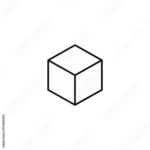 Simple white cube on black background (1)