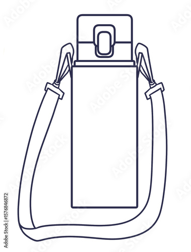 outline water bottle with strap clip art preview