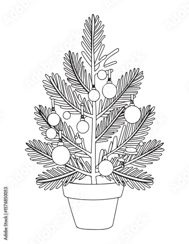 Happy Christmas coloring pages, coloring book, black and white, line art, Vector illustration, Christmas printable Coloring Page, winter, holiday, Christmas Art