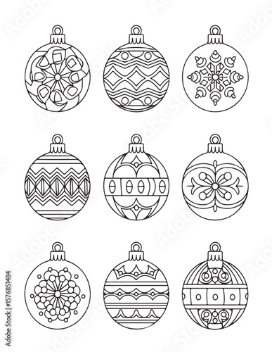 Happy Christmas coloring pages, coloring book, black and white, line art, Vector illustration, Christmas printable Coloring Page, winter, holiday, Christmas Art