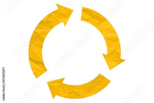 Yellow recycle symbol paper isolated on transparent background Free Download Yellow recycle symbol paper isolated on transparent background - GFXLoad