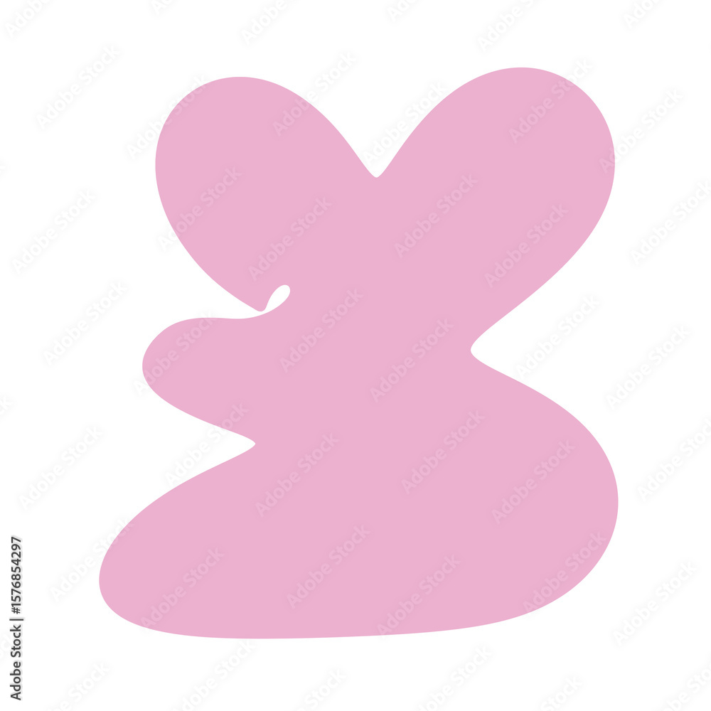 Fototapeta premium Abstract Pink Winged Organic Shape PNG